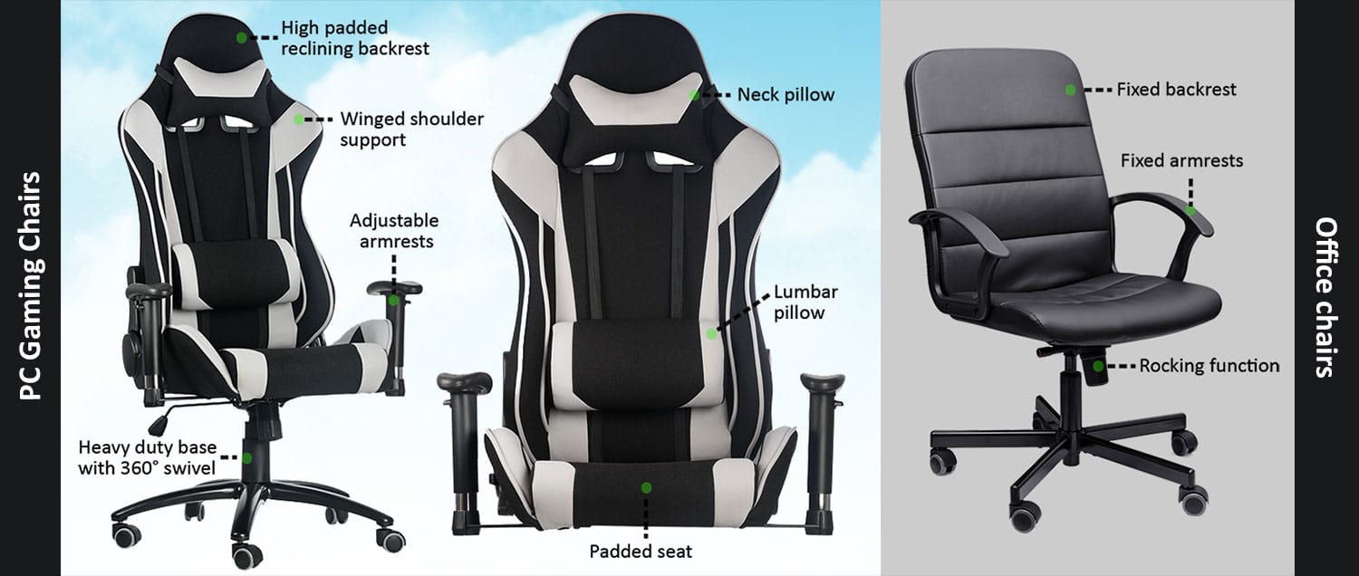 gaming chairs vs office chairs which is better  chairsfx